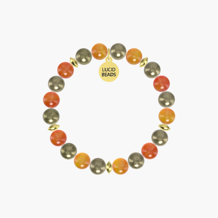 Renewal Energy - Carnelian and Pyrite Bracelet