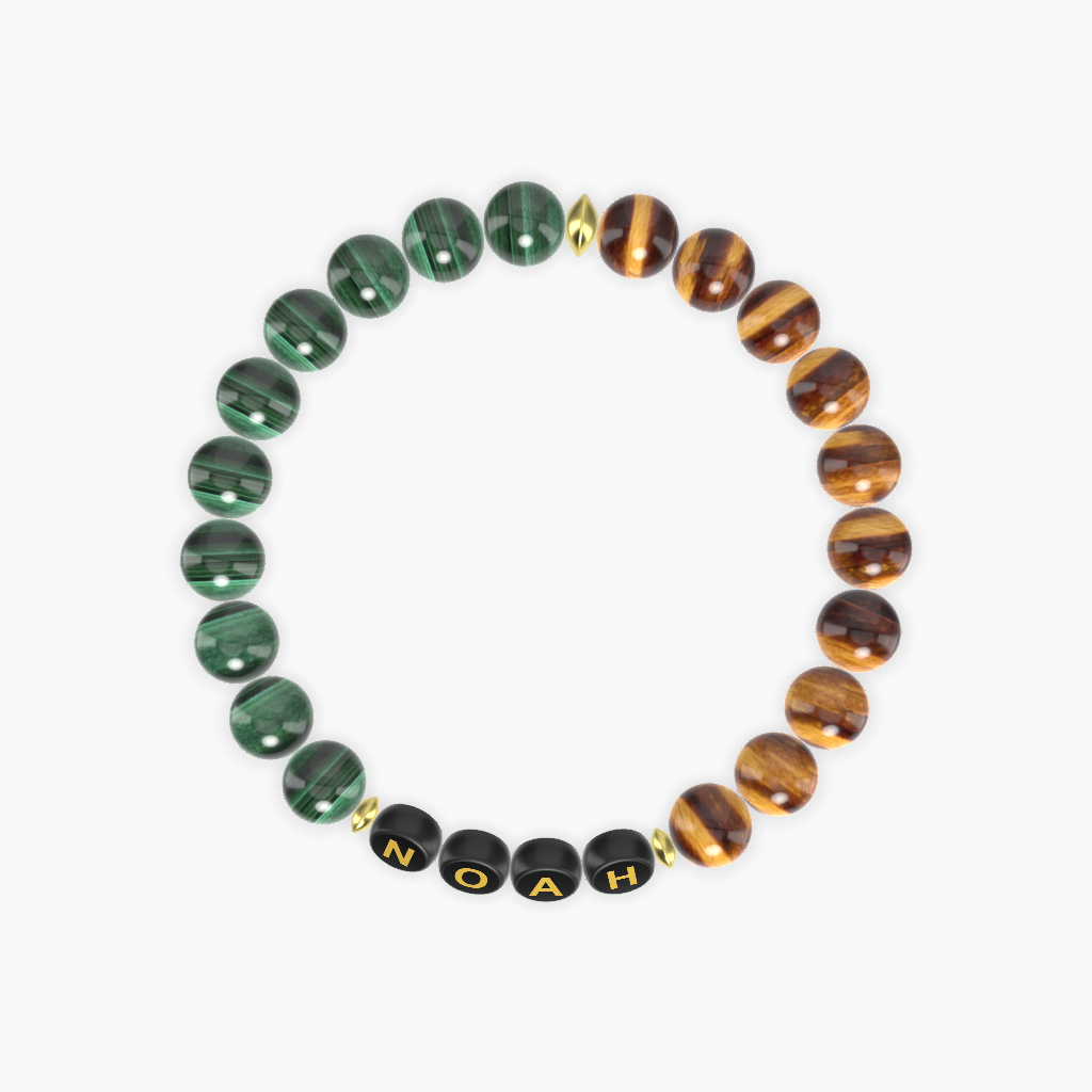 Tiger Eye and Malachite Bracelet