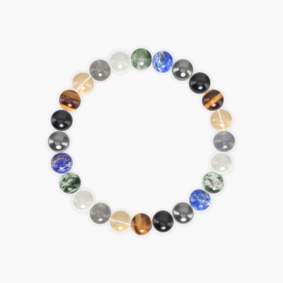 Tiger Eye, Black Tourmaline, Hematite and more Gemstone Bracelet