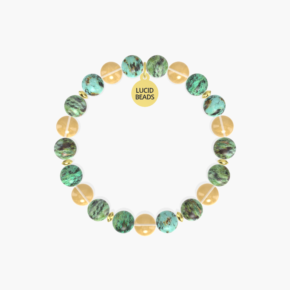 New Beginnings Success - African Turquoise and Citrine Bracelet