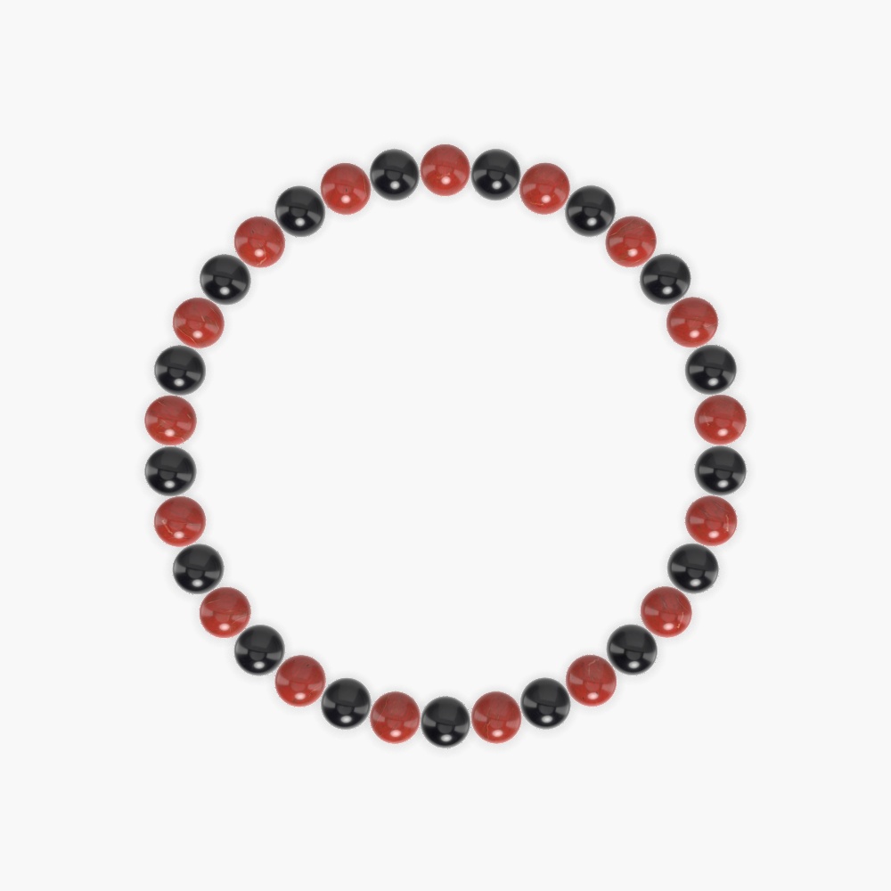 Black Onyx and Red Jasper Bracelet