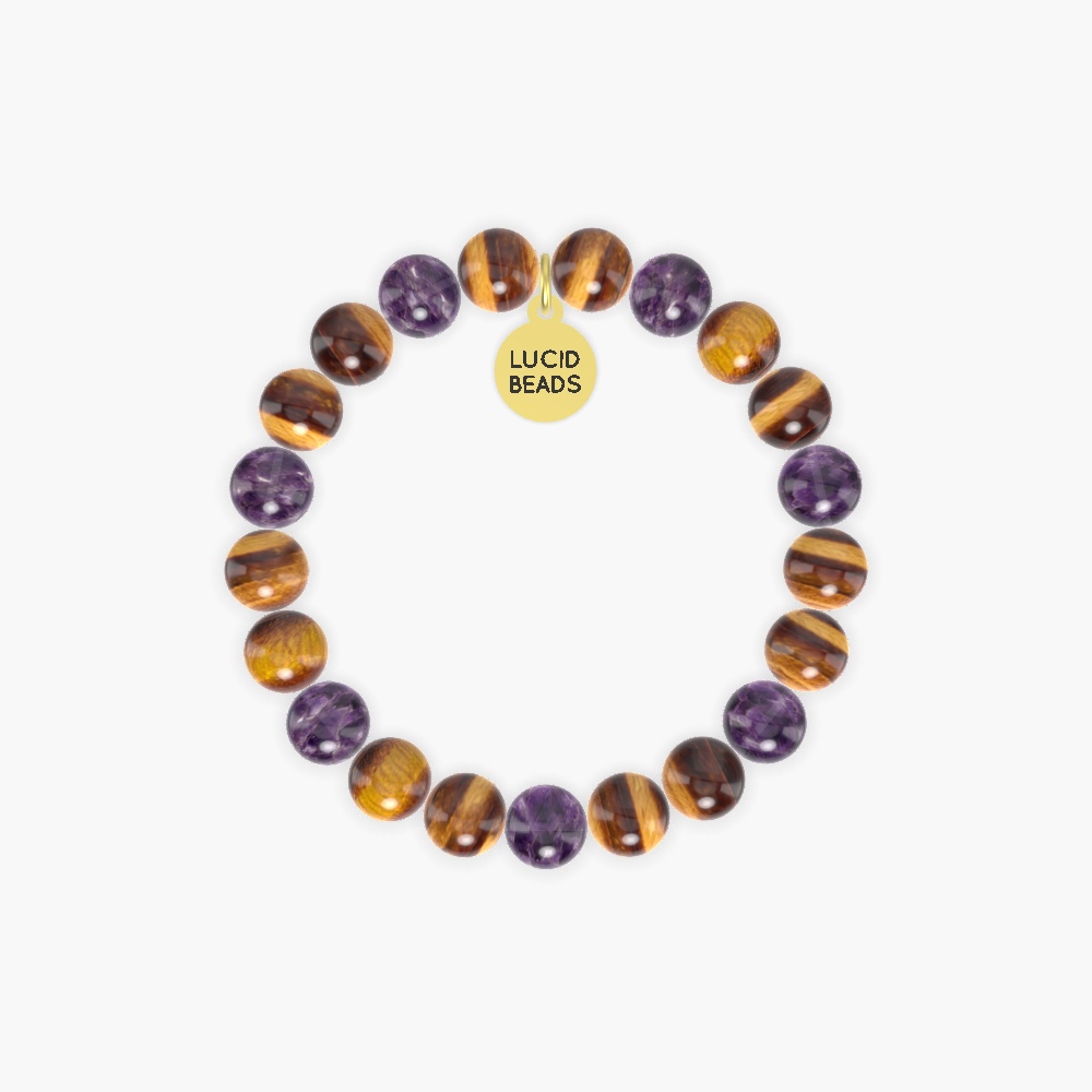 Tiger Eye and Amethyst Bracelet