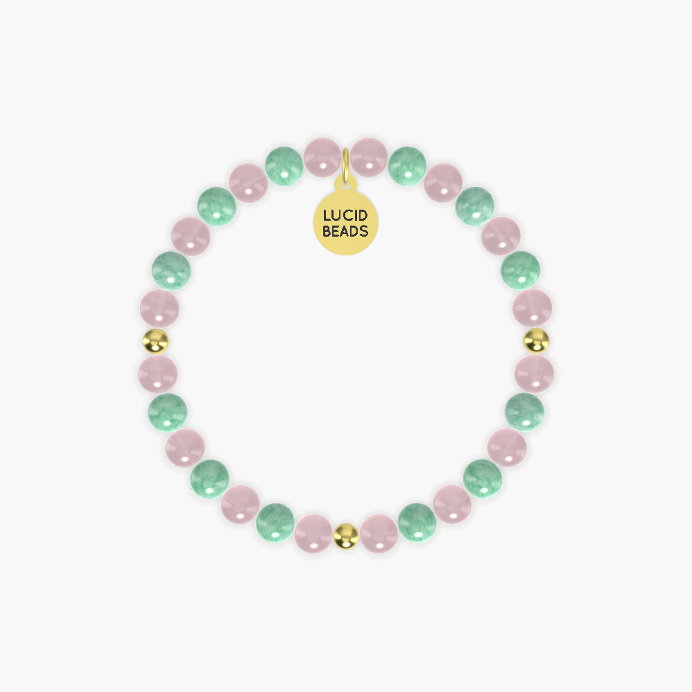 Trust & Love Harmony - Rose Quartz and Green Jade Bracelet