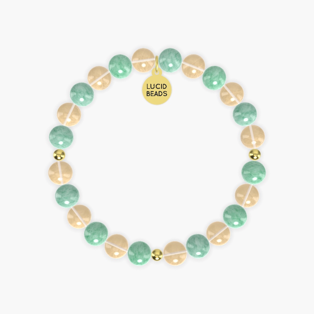 Citrine and Green Jade Bracelet