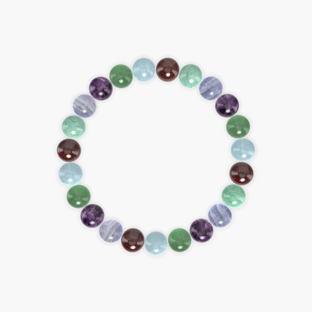 Aquamarine, Aventurine, Amethyst and more Gemstone Bracelet