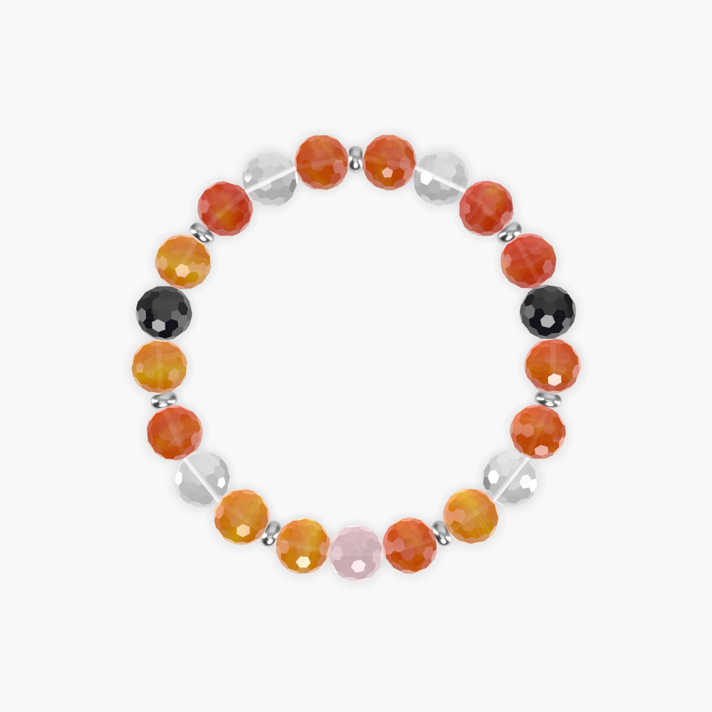 Carnelian, Clear Quartz, Black Tourmaline and more Gemstone Bracelet