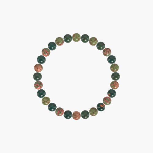 Unakite and Bloodstone Bracelet