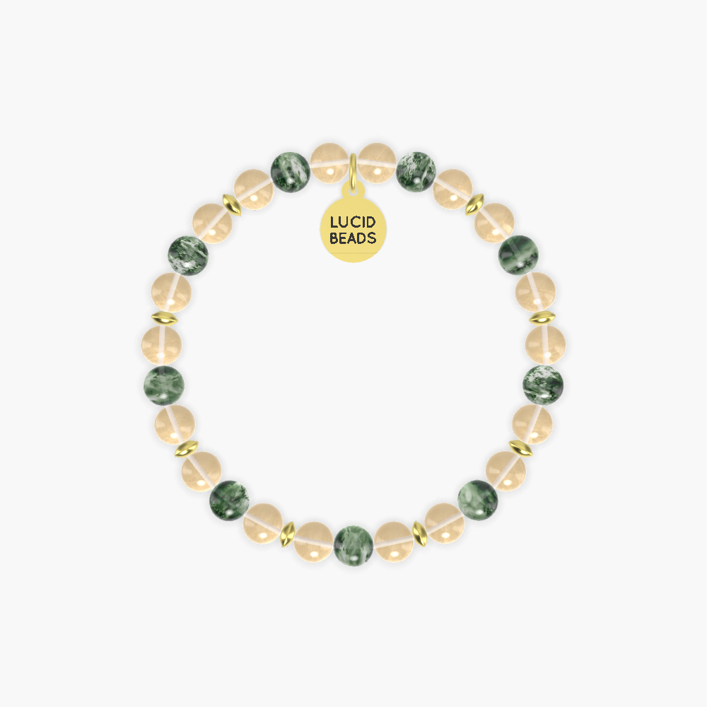 Citrine and Moss Agate Bracelet