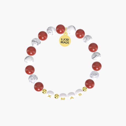 Red Jasper and Howlite Bracelet