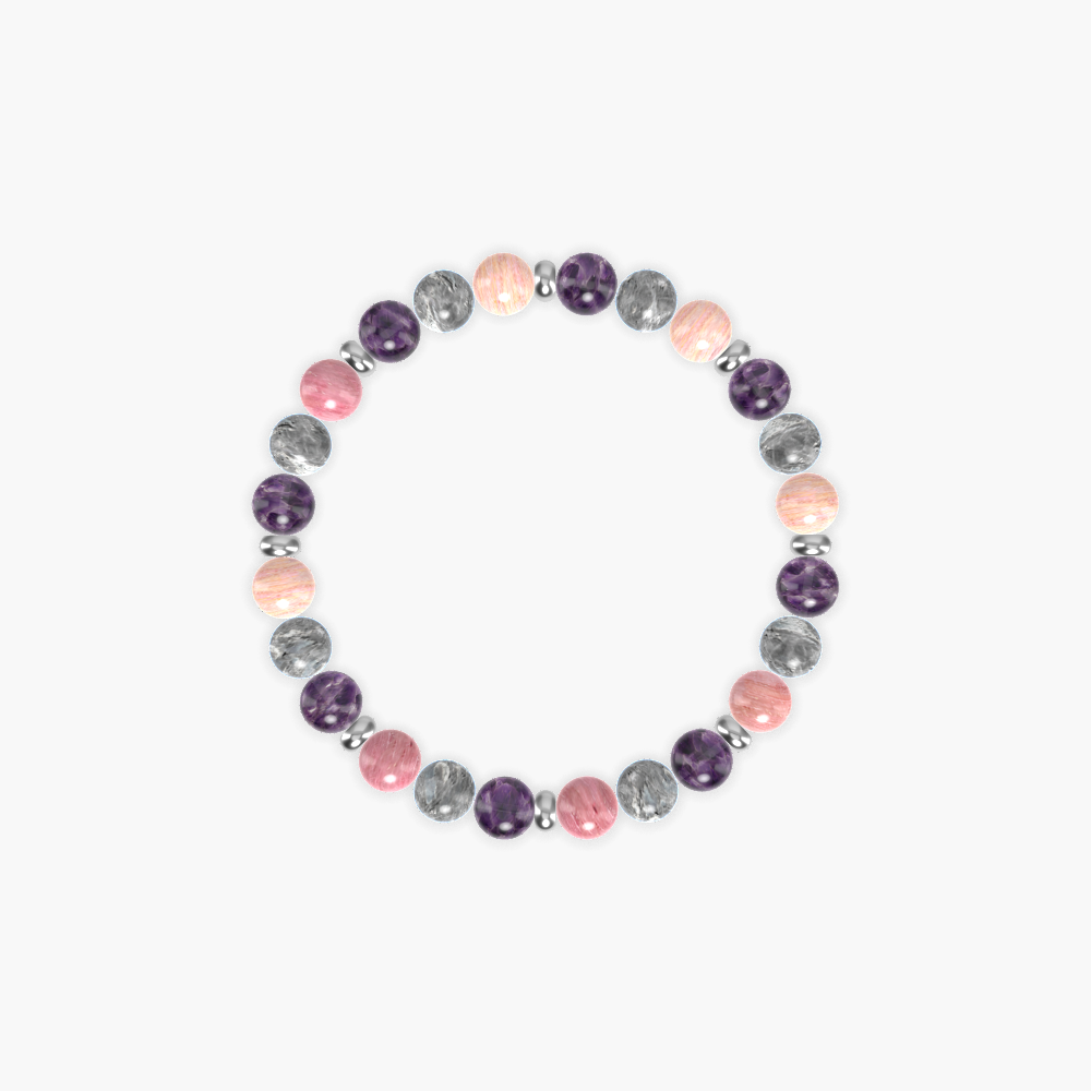 Rhodonite, Labradorite and Amethyst Bracelet