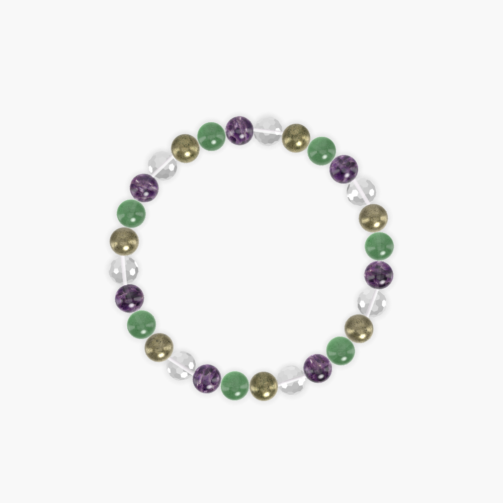 Clear Quartz, Amethyst, Aventurine and more Gemstone Bracelet