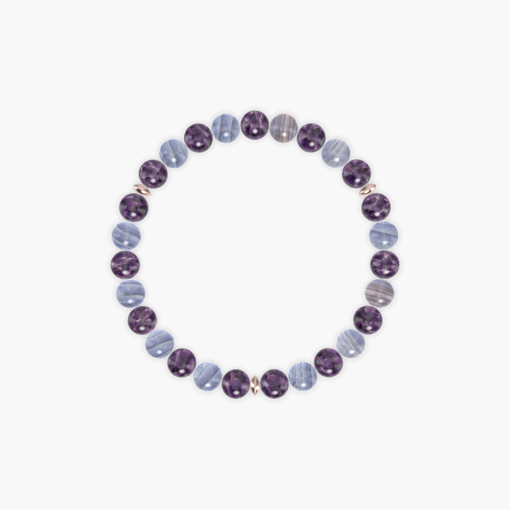 Amethyst and Blue Lace Agate Bracelet
