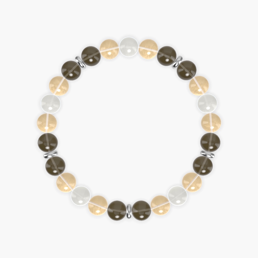 Smoky Quartz, Citrine and Moonstone Bracelet