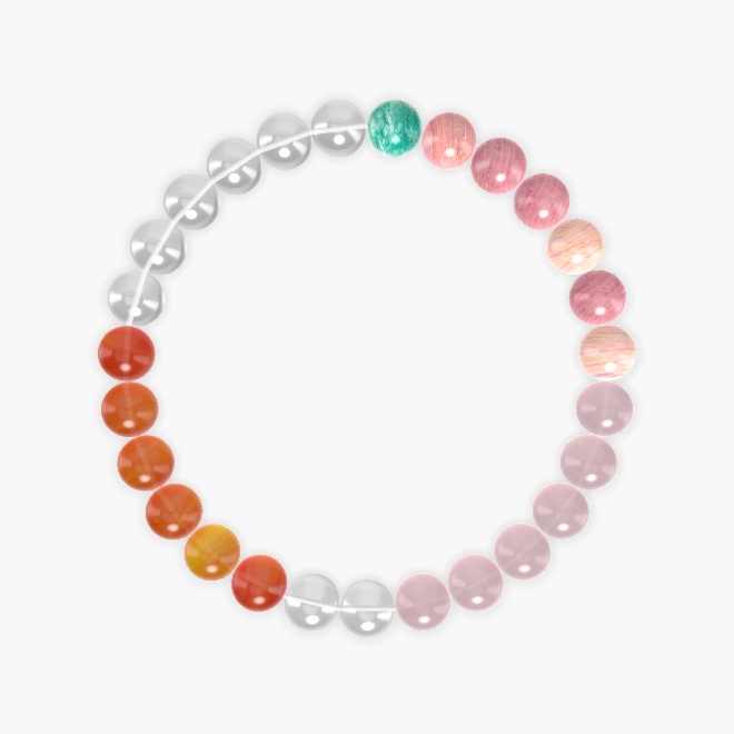 Clear Quartz, Rose Quartz, Rhodonite and more Gemstone Bracelet