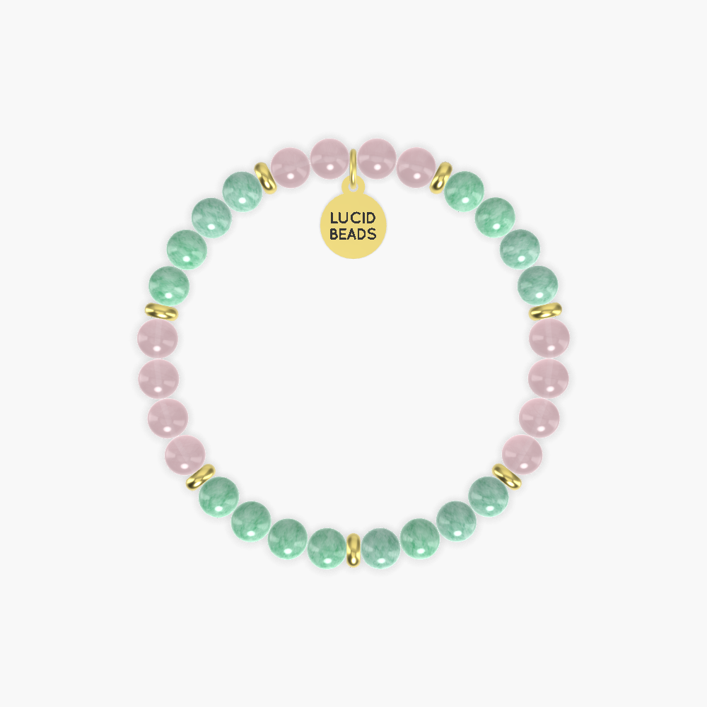 Green Jade and Rose Quartz Bracelet