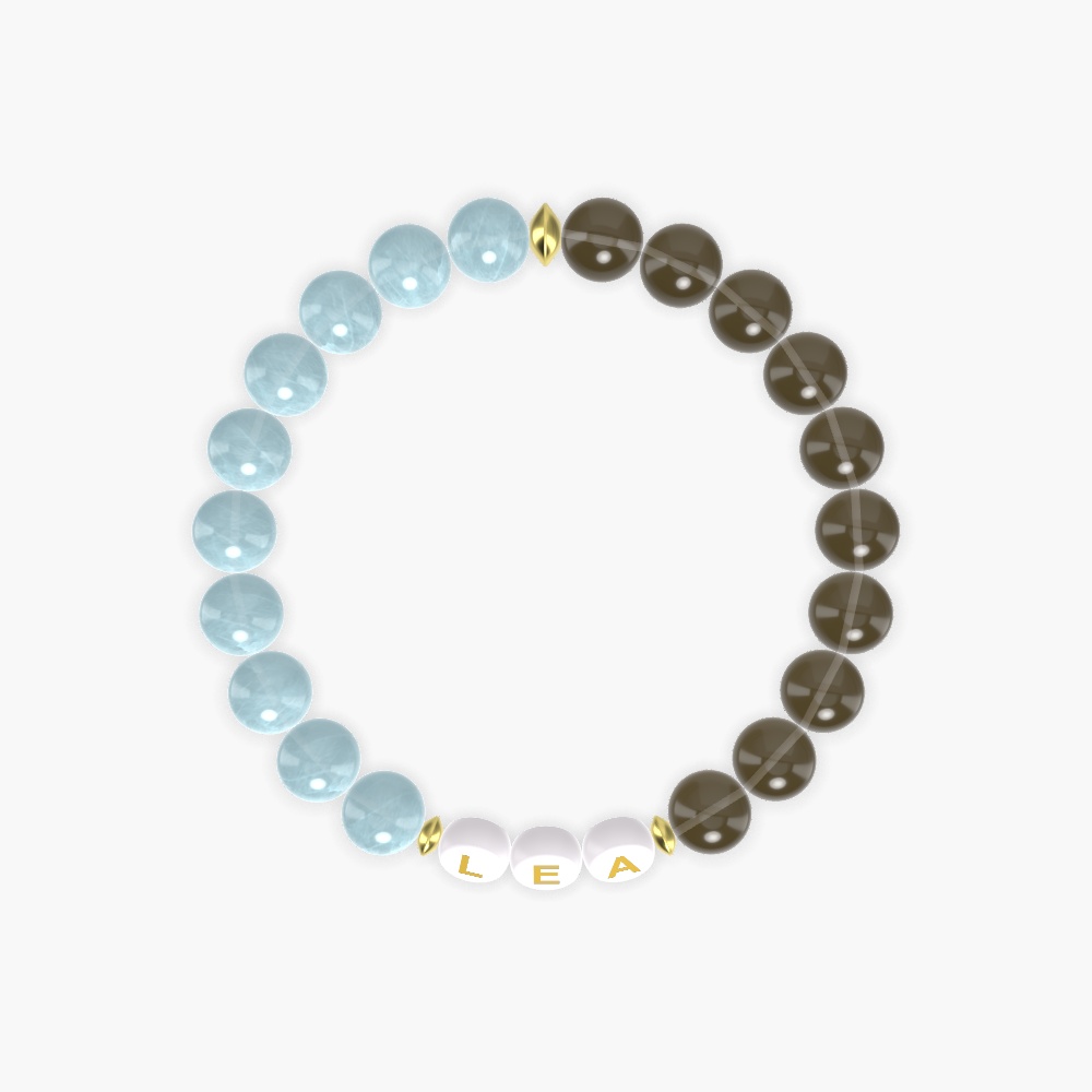 Smoky Quartz and Aquamarine Bracelet