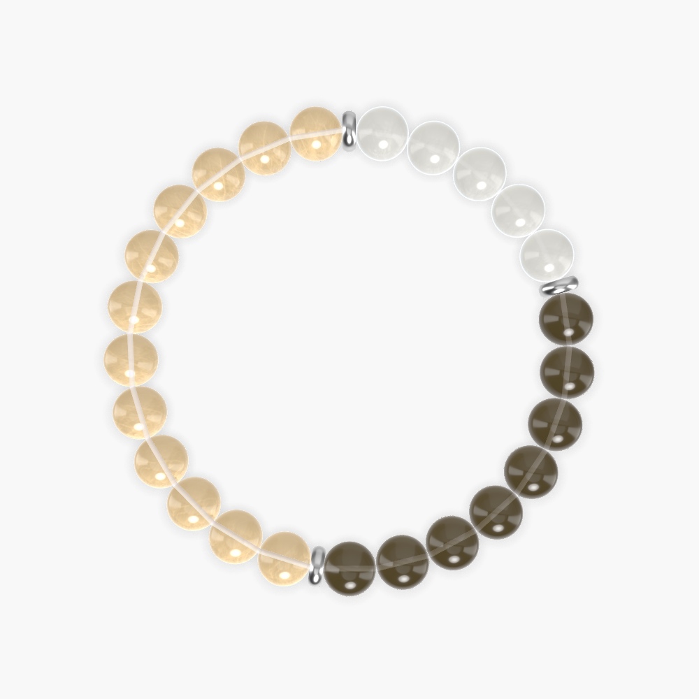Citrine, Smoky Quartz and Moonstone Bracelet