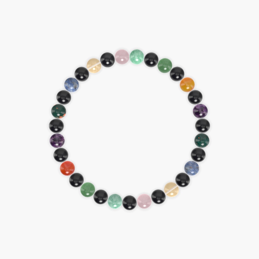 Black Obsidian, Rose Quartz, Citrine and more Gemstone Bracelet