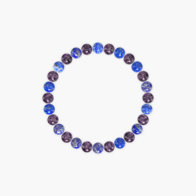 Lapis Lazuli and Amethyst Bracelet