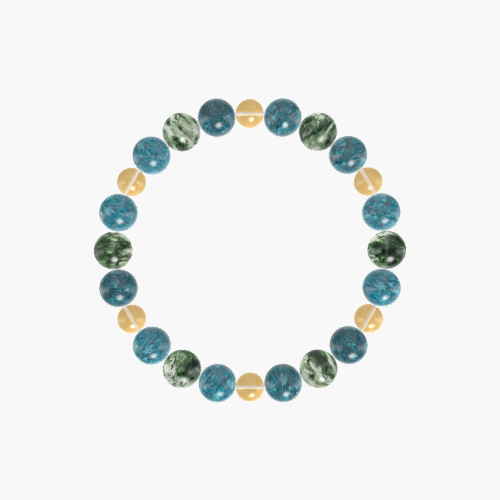 Apatite, Citrine and Moss Agate Bracelet