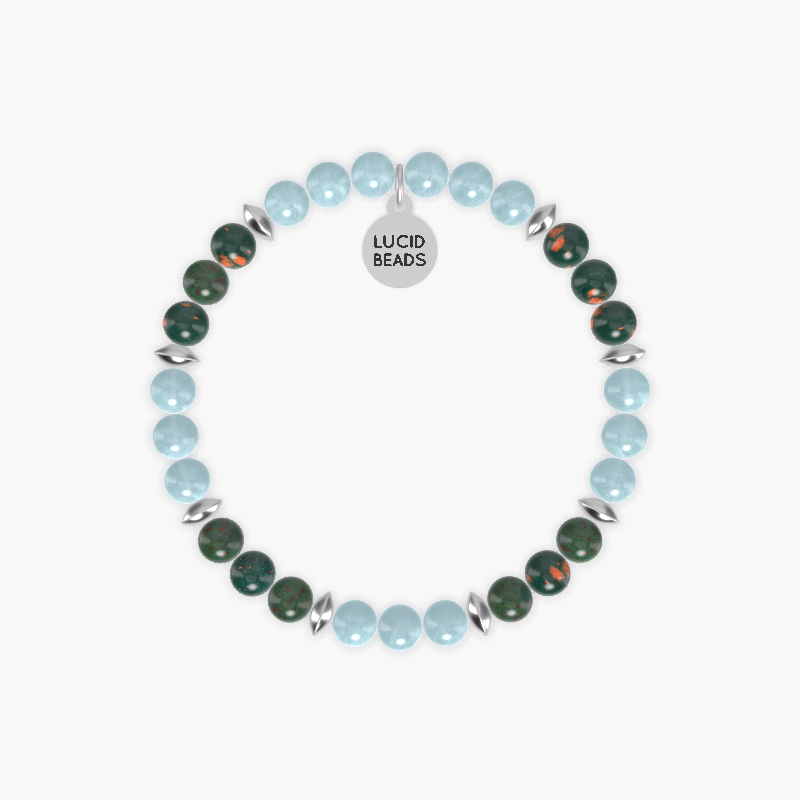 Aquamarine and Bloodstone Bracelet