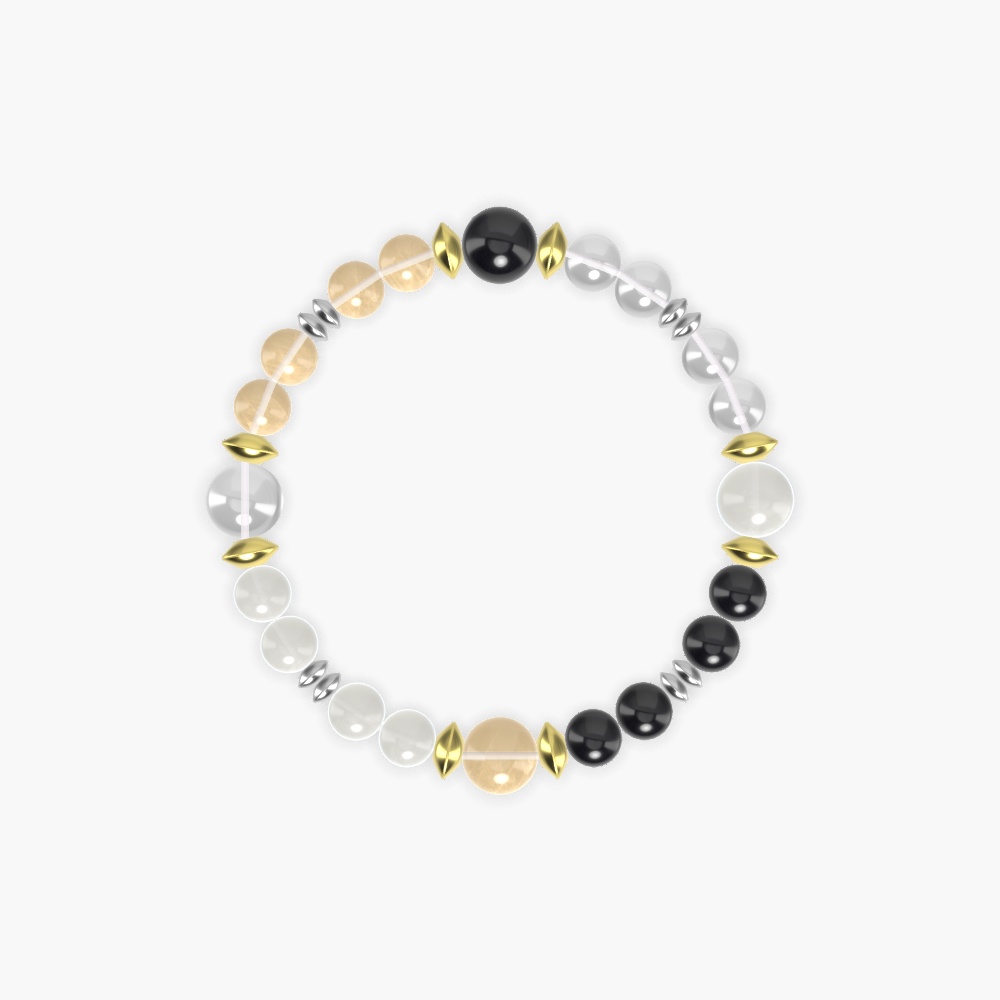 Citrine, Black Tourmaline, Moonstone and more Gemstone Bracelet