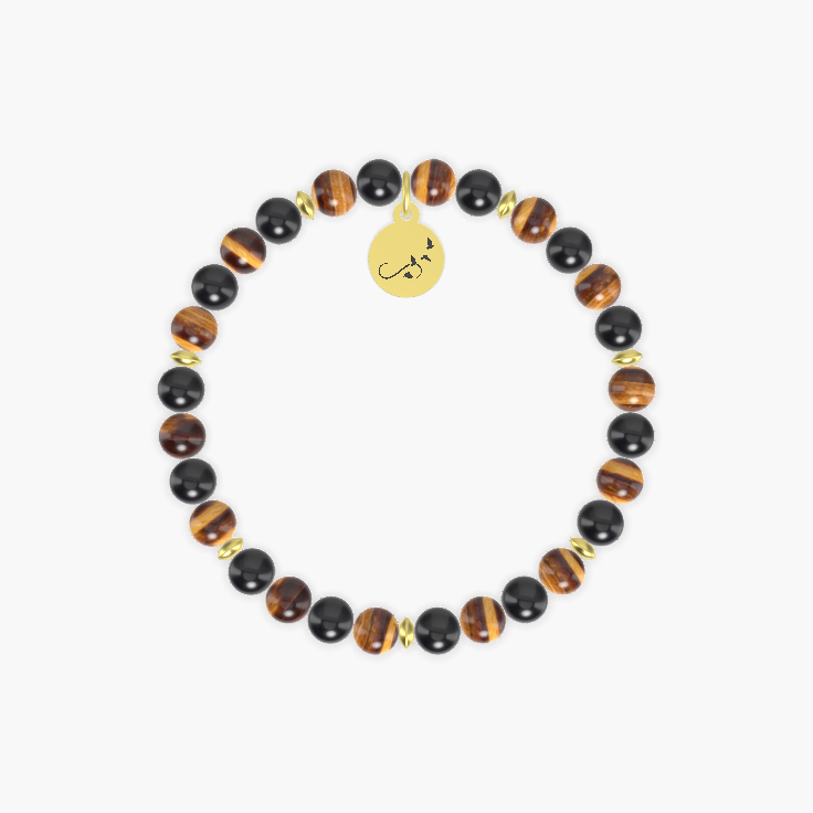 Black Tourmaline and Tiger Eye Bracelet
