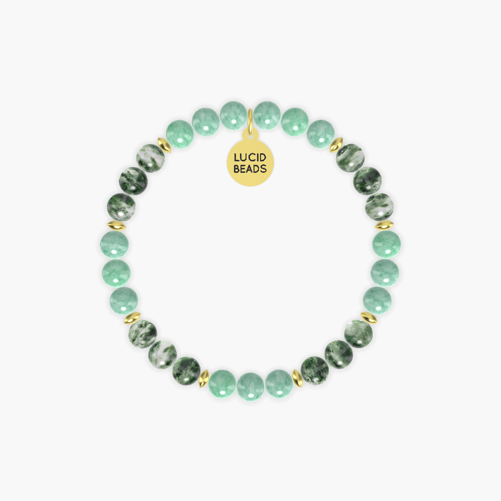 Wildlife Harmony - Green Jade and Moss Agate Bracelet