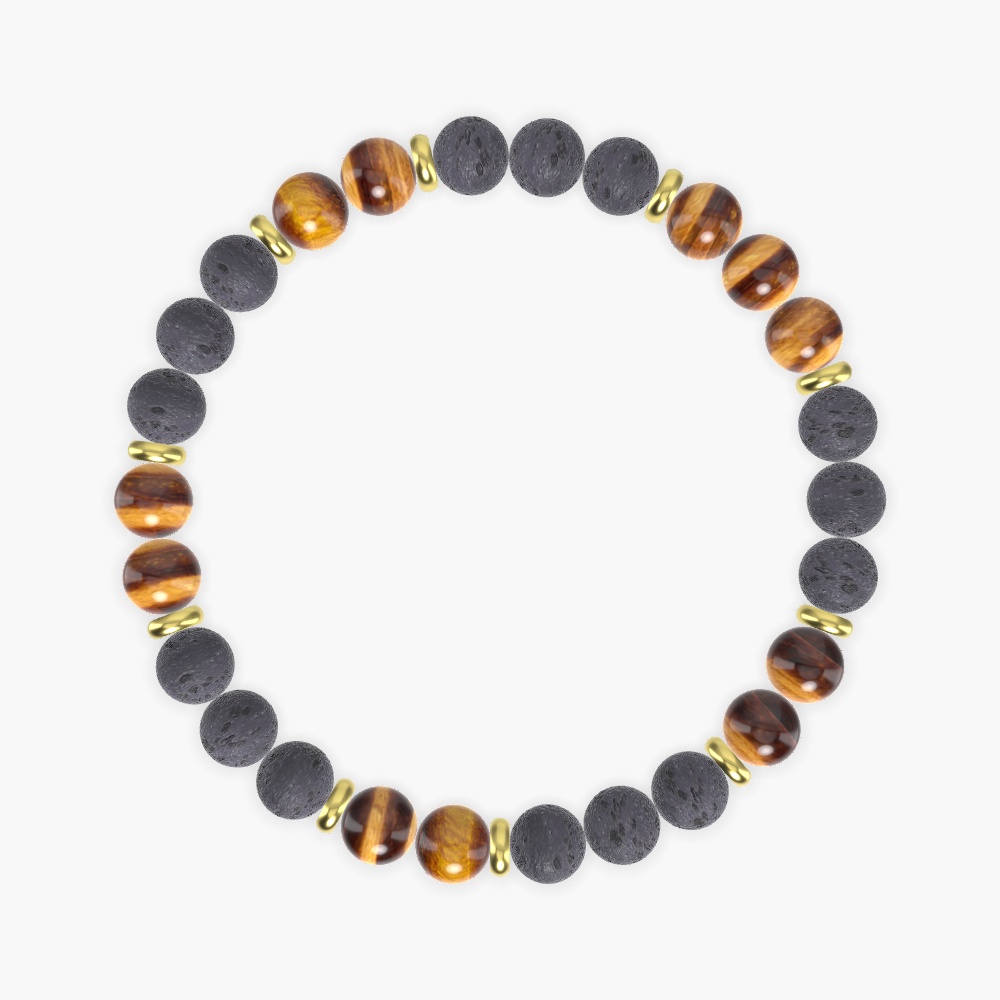 Lava Rock and Tiger Eye Bracelet
