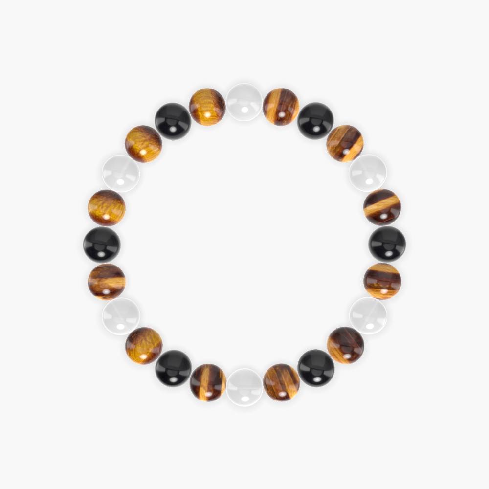Tiger Eye, White Jade, Black Obsidian and more Gemstone Bracelet