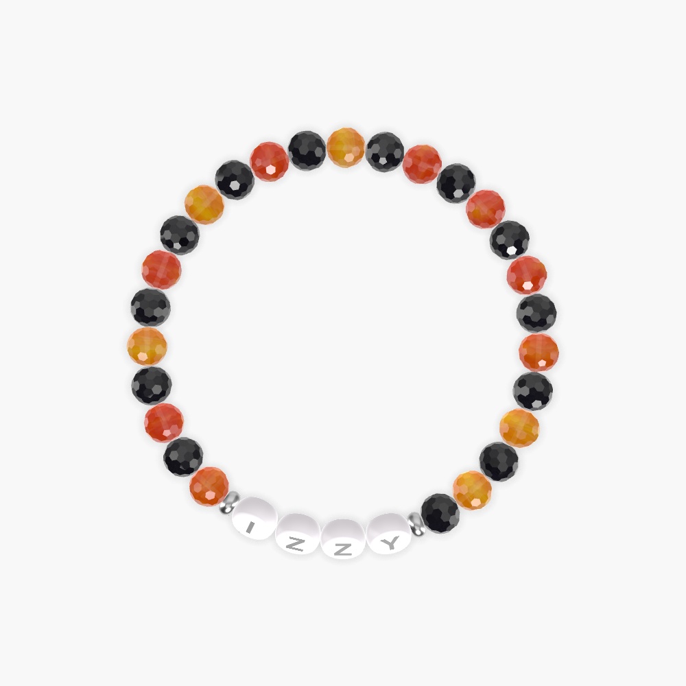 Black Tourmaline and Carnelian Bracelet