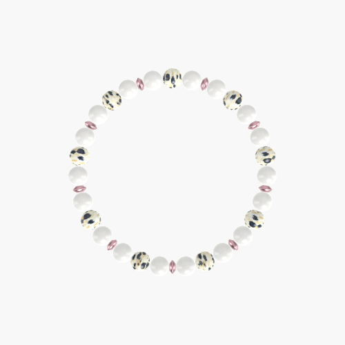White Jade and Dalmatian Jasper Bracelet