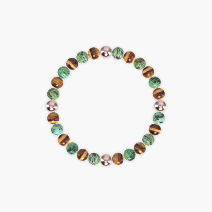Tiger Eye and African Turquoise Bracelet