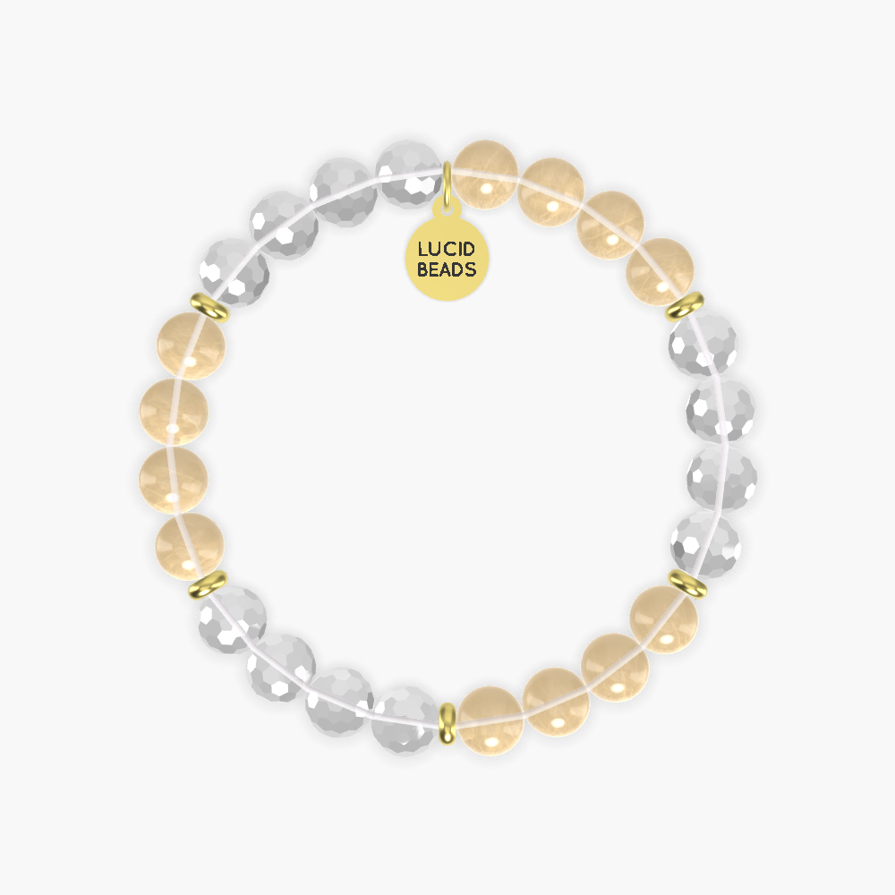 Gemini Harmony - Citrine and Clear Quartz Bracelet