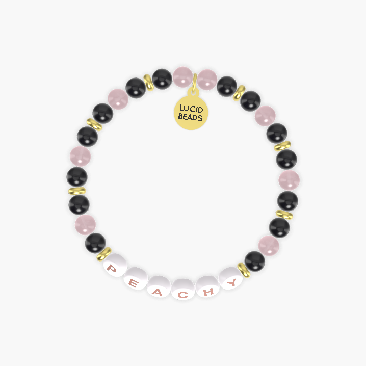 Black Obsidian and Rose Quartz Bracelet