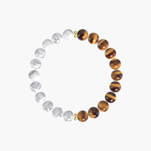 Tiger Eye and Howlite Bracelet