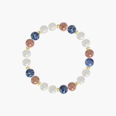 Moonstone, Sodalite and Sunstone Bracelet