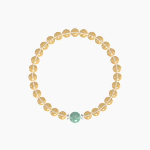 Citrine and Green Jade Bracelet