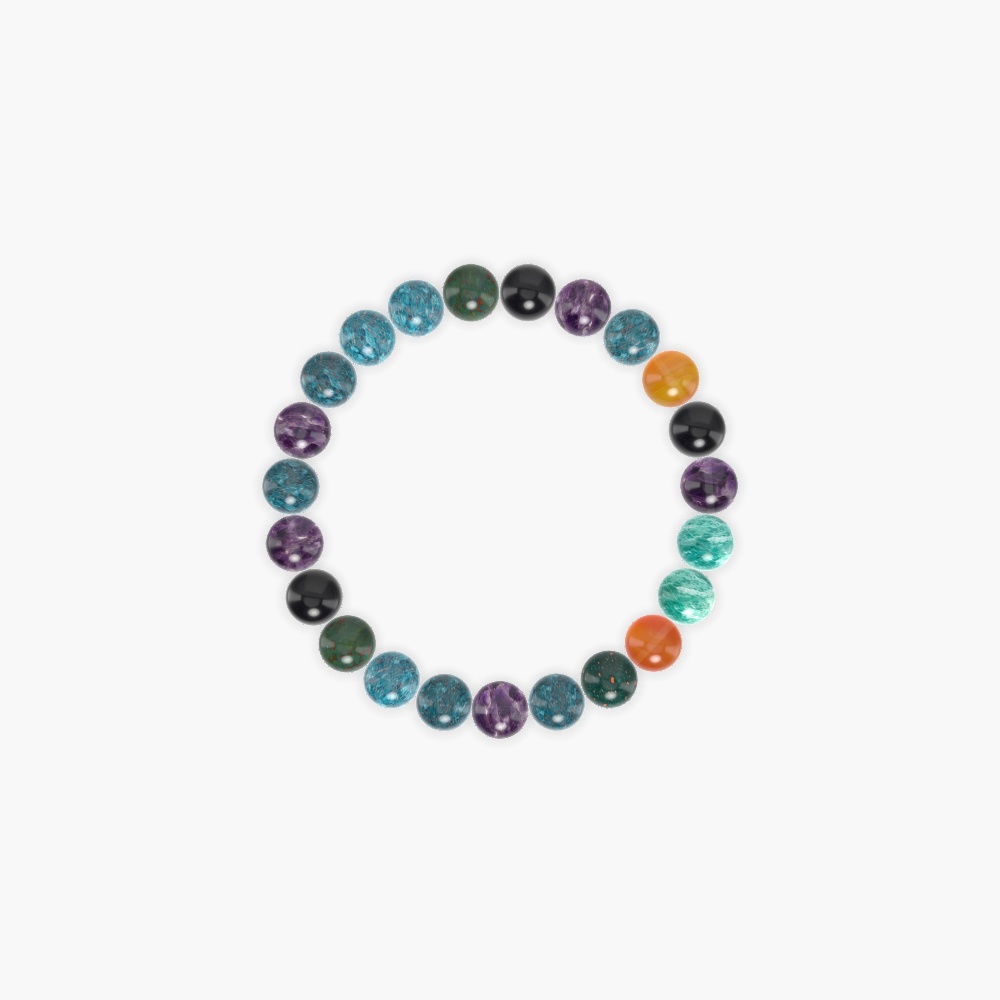 Apatite, Amethyst, Bloodstone and more Gemstone Bracelet