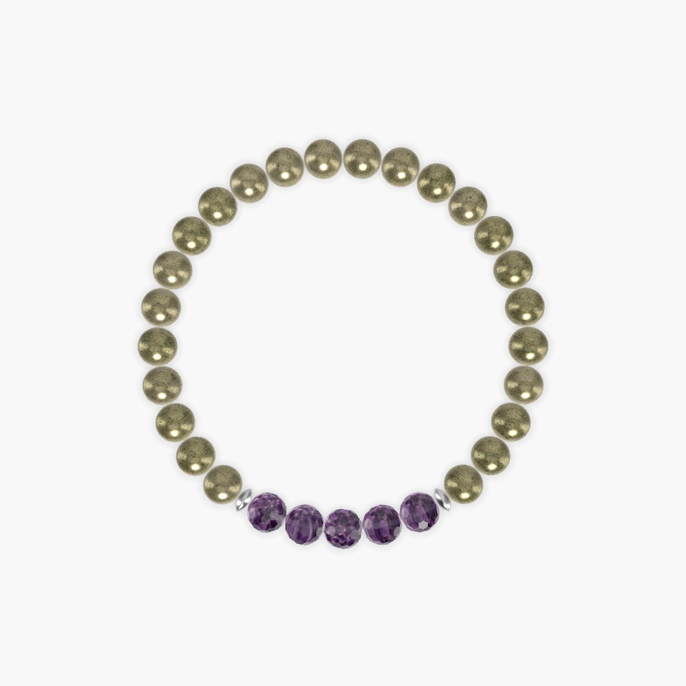 Pyrite and Amethyst Bracelet