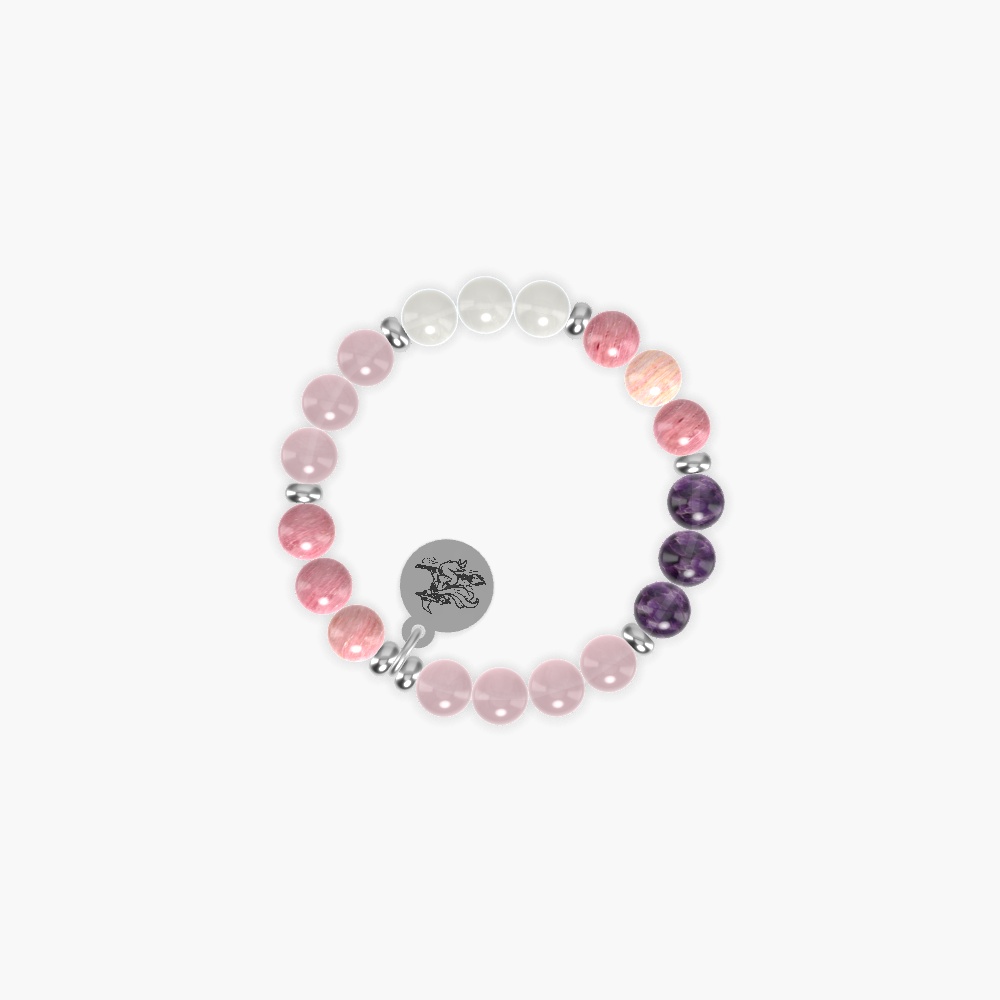Rose Quartz, Rhodonite, Amethyst and more Gemstone Bracelet