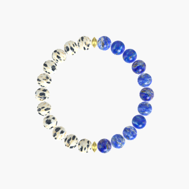 Lapis Lazuli and Dalmatian Jasper Bracelet
