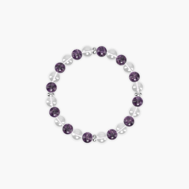 Clear Quartz and Amethyst Bracelet