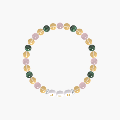 Citrine, Rose Quartz and Malachite Bracelet