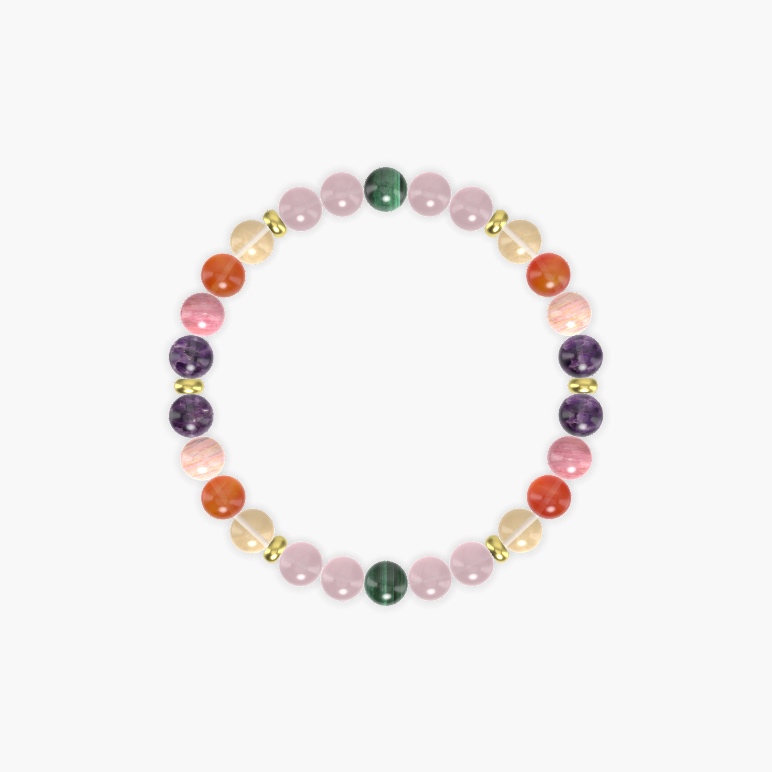 Rose Quartz, Citrine, Carnelian and more Gemstone Bracelet