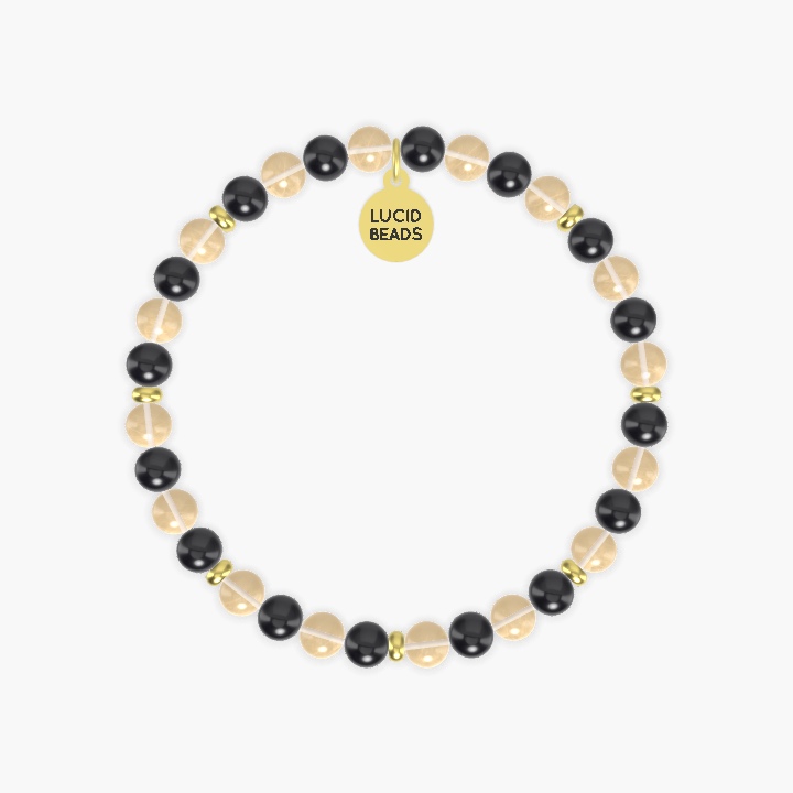 Sunlit Roots - Citrine and Black Tourmaline Bracelet