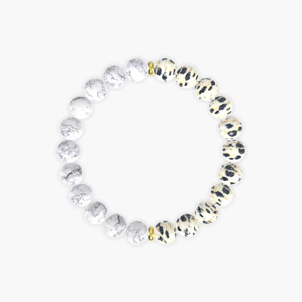 Dalmatian Jasper and Howlite Bracelet