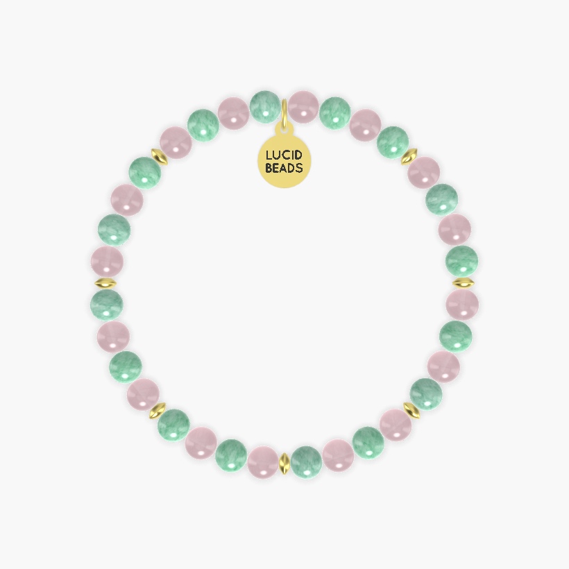 Jade Heart Harmony - Green Jade and Rose Quartz Bracelet