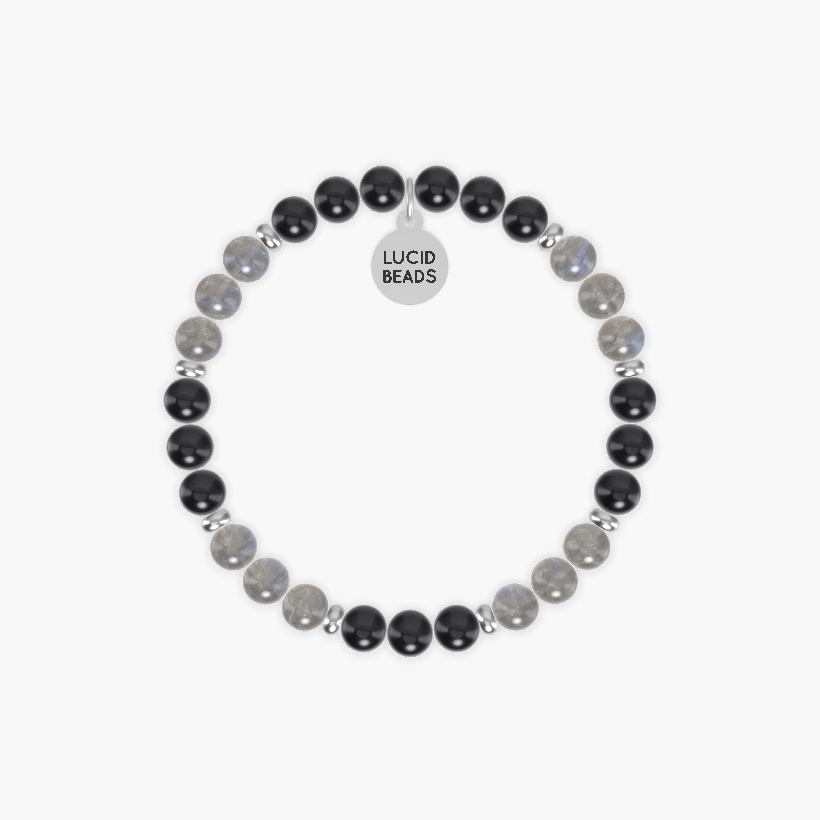 Black Obsidian and Labradorite Bracelet
