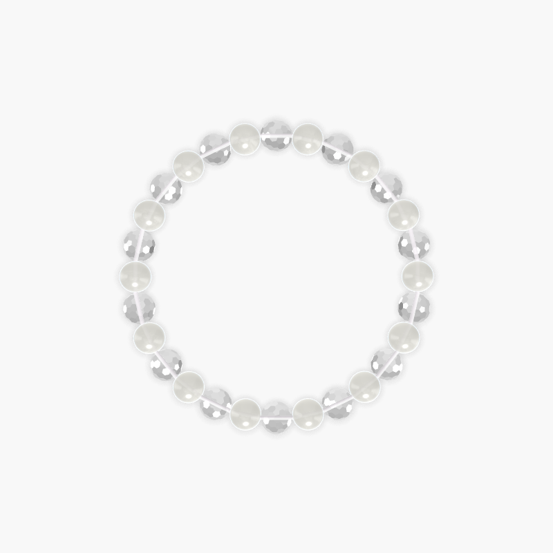 Clear Quartz and Moonstone Bracelet